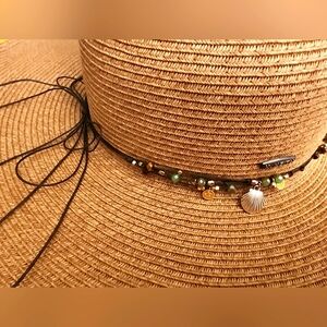 Karen Keith embellished packable wide brim hat